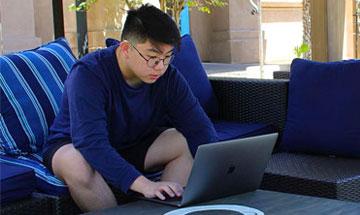 Student on laptop